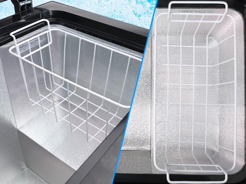 Product Introduction of COWSAR 1.8 Cu.Ft Chest Freezer with Removable Basket and Bottom Defrost Water Drain Freestanding Top Open Door, Deep Freezer, Icebox, Cold Storage, Food Preservation, Mini Freezer with Adjustable 7 Thermostat for Home/Apartment, Black 9
