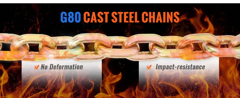 Product Introduction of VEVOR Ratchet Chain Binder 2PCS, 3/8"-1/2" Heavy Duty Load Binders, with G80 Chains 12000 lbs Secure Load Limit, Labor-saving Anti-skid Handle, Tie Down Hauling Chain Binders for Flatbed Truck Trailer 6