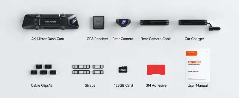 Product Introduction of WOLFBOX G900Pro 12MP WiFi Touch Screen Smart Rear View Mirror Dash Cam with 8MP IMX678 Sensor and Enhanced Low-Light Sensitivity FathersDayGift 24