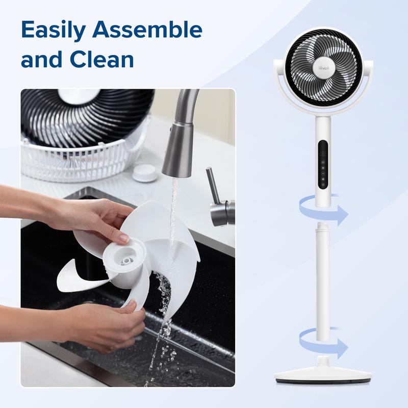 Product Introduction of LEVOIT Corebreeze R432 Standing Oscillating Fan for Home, Summer Circulator with Remote, 82ft, 20dB, 908CFM, DC Motor, 9 Speeds, Sensor, Timer, Pedestal & Tabletop mode 16