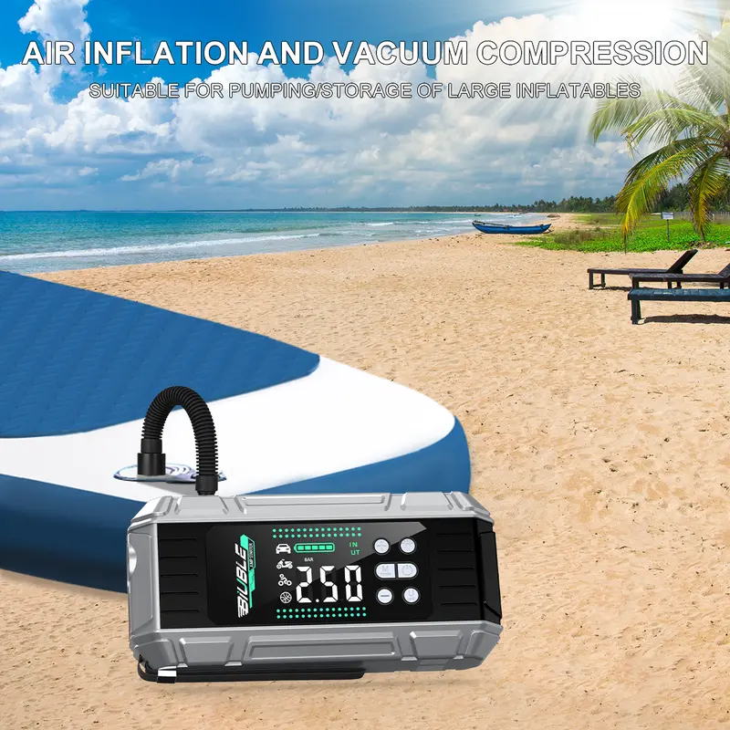 Product Introduction of [FathersDayGift] 10000A (All Gas, 12L Diesel) Portable Car Jump Starter with Air Compressor, Blower All-in-One, Fast Charging 65W Laptop Power Bank with 150PSI Tire Inflator,  Car Battery Jump Starter Multi-Function 7