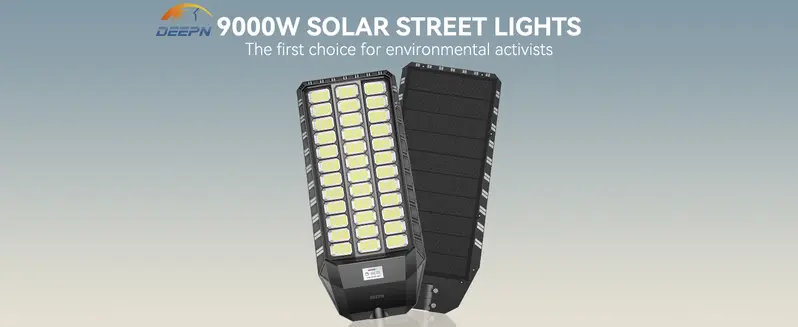 Product Introduction of DEEPN 9000W IP67 Super Bright Solar Street Light , 650000 Lumens Waterproof Outdoor Yard Lights, Dusk to Dawn with Motion Sensor & Remote Control, dealsforyoudays 4