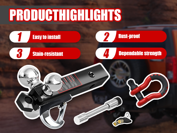 advenced strong tri ball trailer hitch 