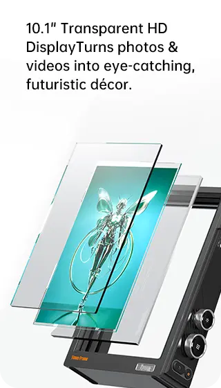 Product Introduction of Divoom Times Frame - Digital Transparent Photo Frame 10.1-inch smart WiFi digital photo frame with 1280x800 IPS HD display With Smart APP Control, WiFi Connection, RGB LED Display art Pixel Picture framed 1