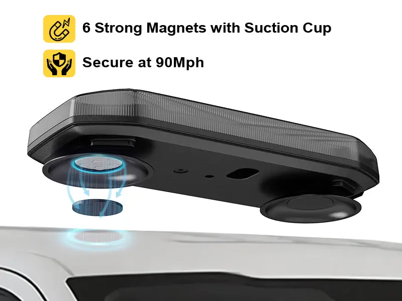 Product Introduction of AgriEyes W230B App Control Wireless Magnetic Strobe Light Bar for Trucks 5