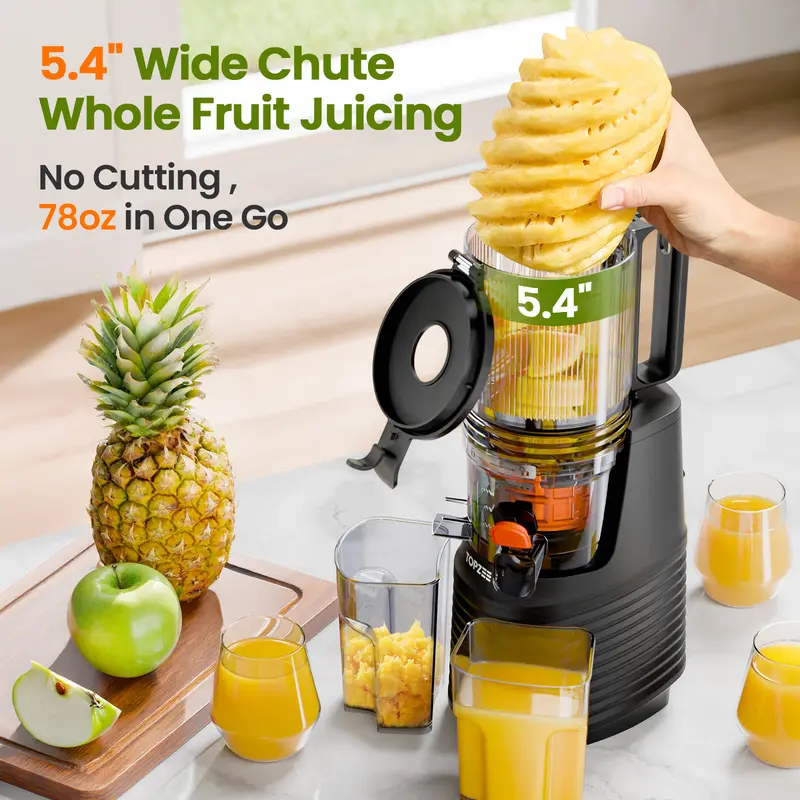 Product Introduction of Large Caliber Cold Press Juicer, Detachable Bidirectional Filter Masticating Juicer Machines with Juice Cup, 65RPM, Dishwasher Safe, Grey 13