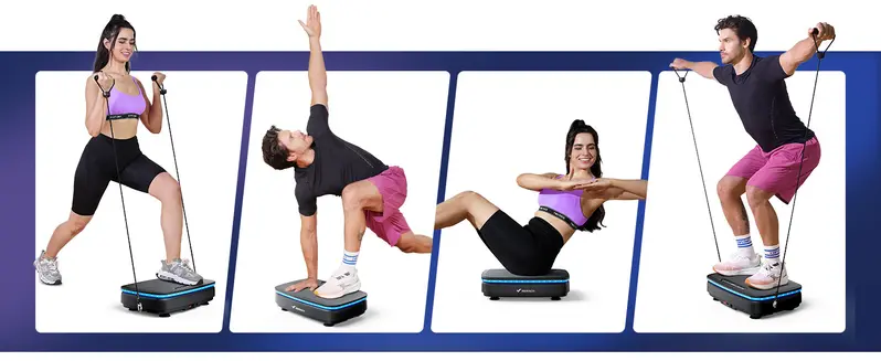 Product Introduction of Dealsforyoudays MERACH Light Vibration Plate Exercise Machine with Bluetooth & Light , Lymphatic Drainage Machine, Whole Body Workout Vibration Platform for Fitness 7