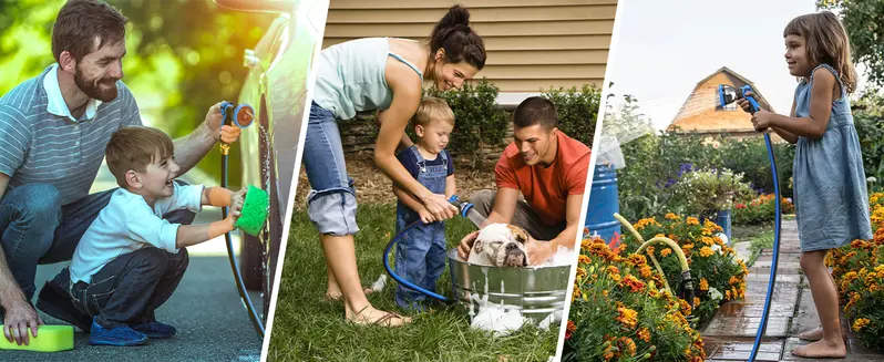 Product Introduction of Retractable Hose Reel, Garden Water Hose with 10-Function Sprayer Nozzle, Length Lock, Auto Rewind, 180° Rotate, (5/8" x 82 FT)/(1/2" x 125 FT), Yard Cleaning, Plant Watering, Car Washing and Lawncare 2