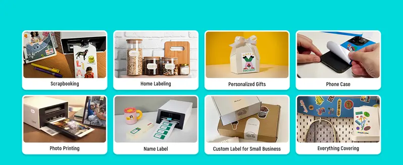 Product Introduction of Liene PixCut S1 Photo Sticker Printer & Cutting Machine - All-in-One Sticker Maker Machine for DIY Crafts, Custom Labels & Gifts, Thermal Dye-Sublimation, 300 DPI Prints, Precise AI Auto-Cutting, Bluetooth wireless printing 8