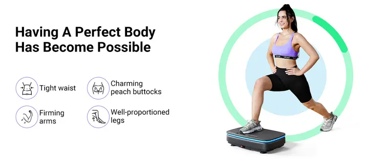Product Introduction of Dealsforyoudays MERACH Light Vibration Plate Exercise Machine with Bluetooth & Light , Lymphatic Drainage Machine, Whole Body Workout Vibration Platform for Fitness 6