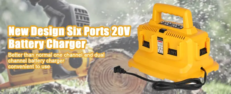 Product Introduction of JYJZPB Replacement for DeWalt 20V MAX Battery Charger, 6-Ports Multi Charger Station Compatible with DeWalt 20V/60V FlexVolt Lithium Batteries DCB207 DCB206 DCB205 DCB204 DCB203 DCB201 DCB606 DCB609 DCB612 Dcb104 Power Tool 0