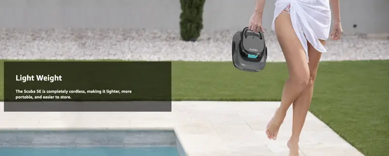 Product Introduction of Scuba SE, AIPER Cordless Automatic Pool Vacuum Cleaner, with Auto- Parking, Lightweight, Ideal for Above Ground Flat Pool up to 860 sq.ft #outdoorfun 8