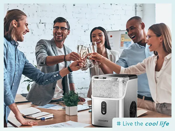 Product Introduction of EUHOMY Nugget Ice Makers Countertop, Pebble Ice Maker Machine with 35lbs/24H&33lbs/24H Soft Ice, Self-Cleaning Sonic Ice Maker with Ice Scoop&Basket, Utensils, Pellet Ice Maker for Home/Kitchen/Office 9