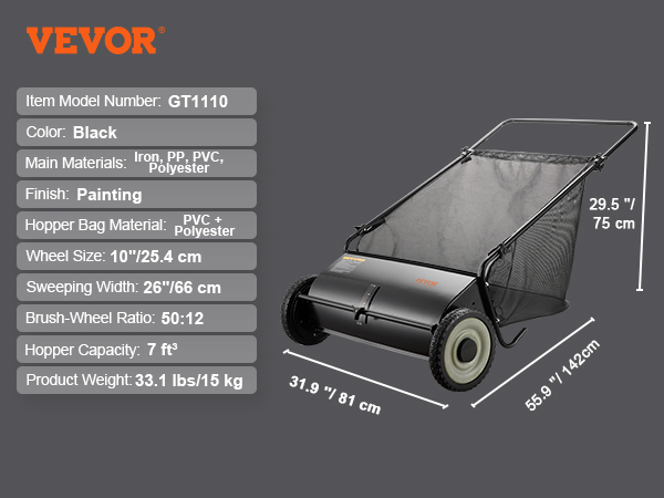 hand push lawn sweeper