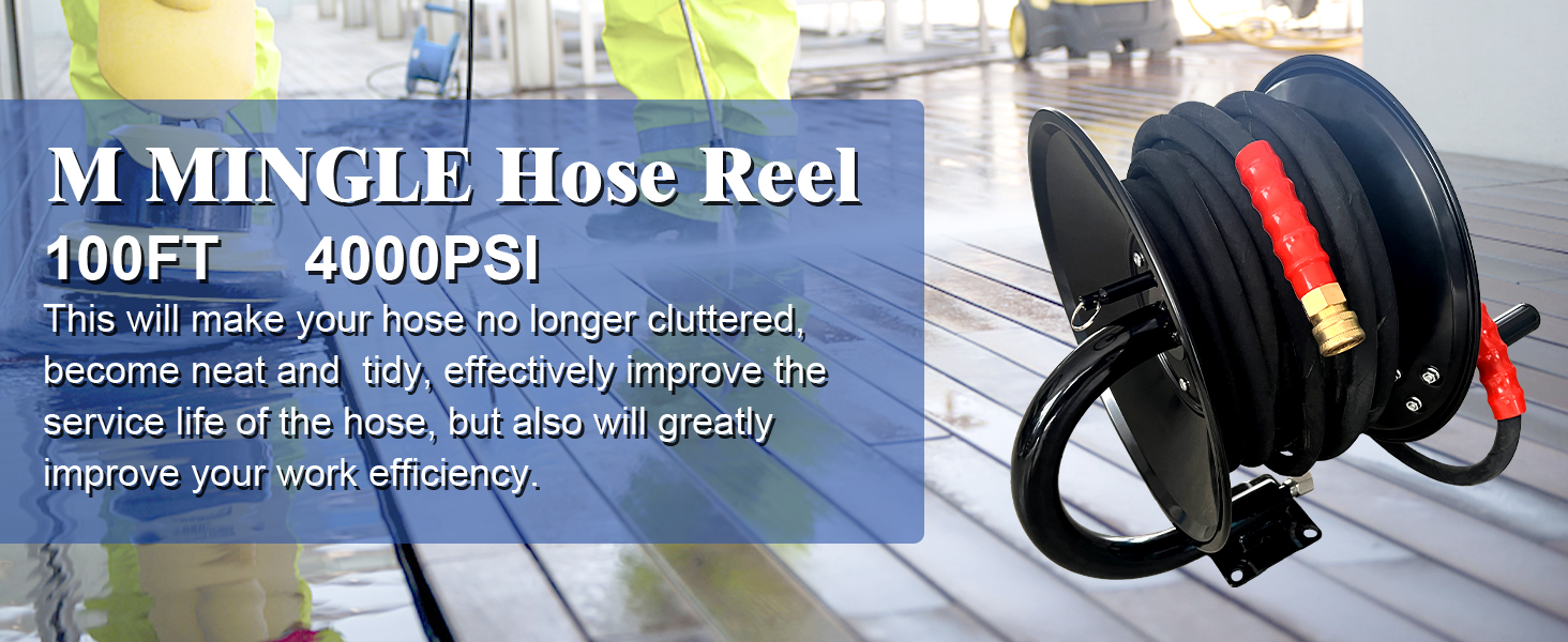 pressure washer hose reel 100 ft