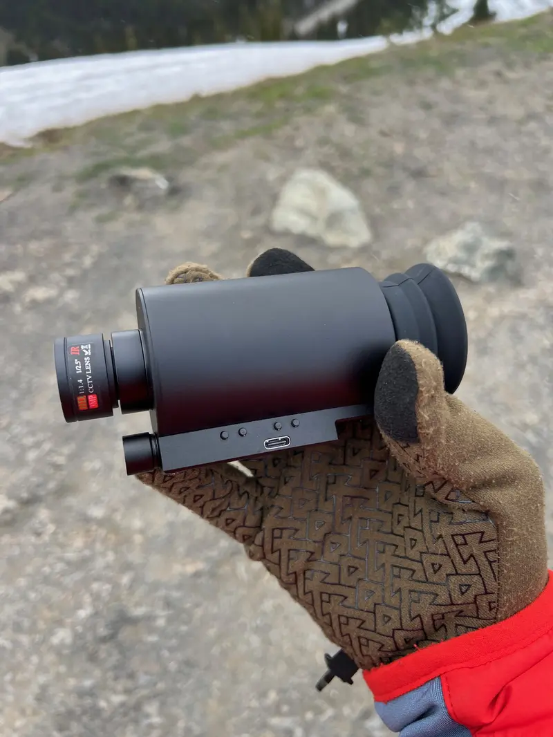 Product Introduction of TakLite IRIS 1X Infrared Night Vision Monocular Hands-Free No Zoom Telescope for Hiking Camping Stargazing with Rubber Head Strap & Plastic Mounting Arm - Binocular 8