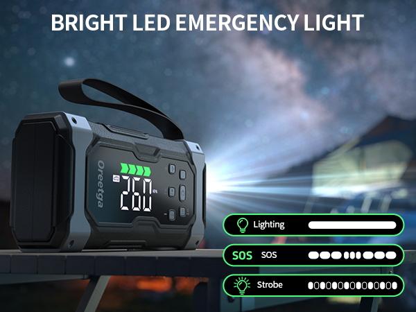Product Introduction of 8000A Car Battery Jump Starter with Air Inflator/Deflator Compressor, 7 in 1 Portable Jumper Box Power Pack (12L Gas/10.0L Diesel) Combo Cordless Air Pump for Tire Inflator & Large LCD Screen Portable Car 7