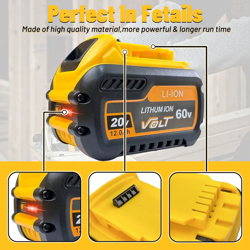 Product Introduction of DEWALT FLEXVOLT Replacement Battery 12.0Ah - Compatible with 20V/60V MAX Tools (DCB609, DCB606, DCB612) 1