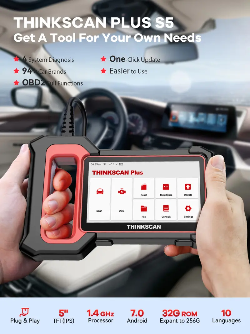 Product Introduction of THINKCAR OBD2 Scanner, ABS/SRS/ECM/TCM System Car OBDâ
Ą Diagnostic Scan Tool, 94+ Vehicle Brands Car Code Reader, AutoAuth for FCA SGW 1