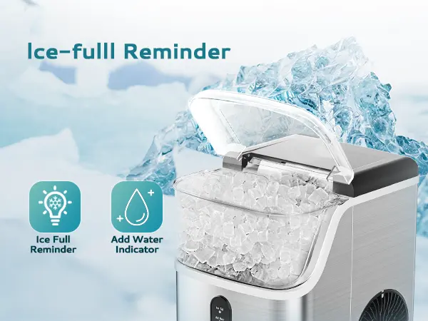 Product Introduction of EUHOMY Nugget Ice Makers Countertop, Pebble Ice Maker Machine with 35lbs/24H&33lbs/24H Soft Ice, Self-Cleaning Sonic Ice Maker with Ice Scoop&Basket, Utensils, Pellet Ice Maker for Home/Kitchen/Office 4