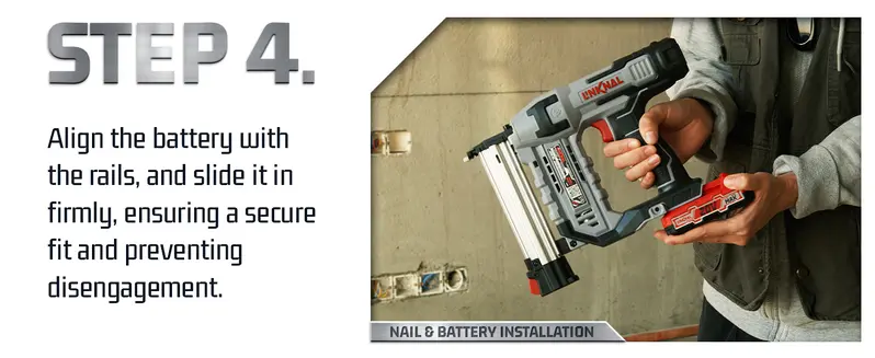 Product Introduction of Electric Nail Gun, LINKNAL Cordless Brad Nailer Battery Powered,18 Gauge, 2×20V MAX Li-ion Batteries, Charger and 1000 Nails Included (L820-BN) FathersDayGift 10