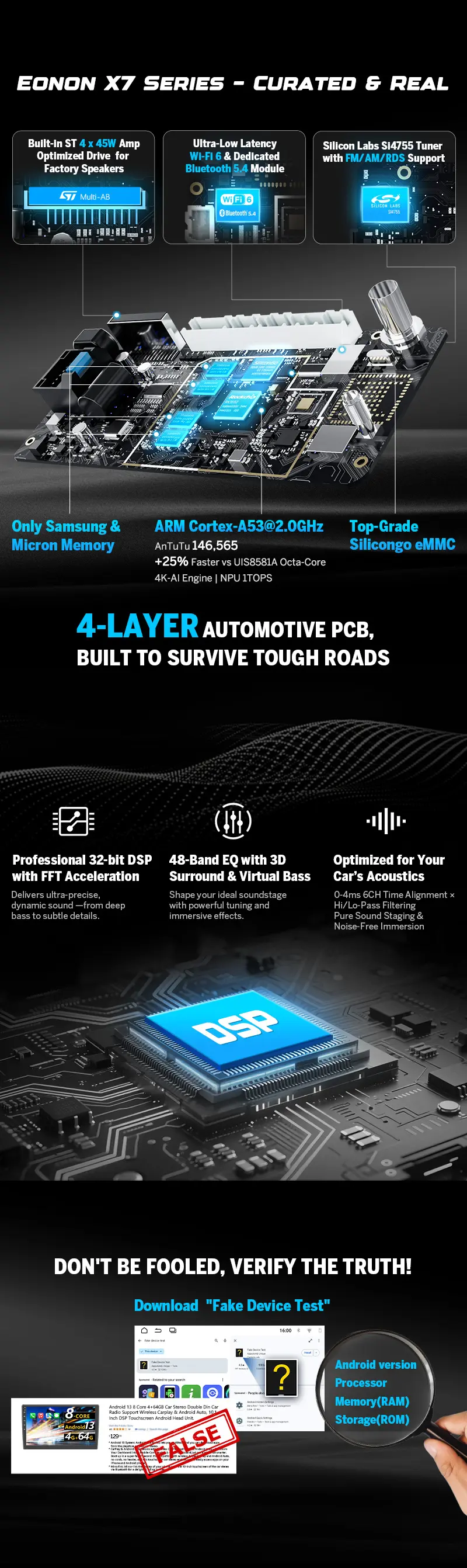 Product Introduction of Eonon Car Stereo for Chevy Silverado GMC Sierra 2014, 2015, 2016, 2017, 2018, Android 14 Head Unit Wired/ Wireless CarPlay Android Auto, 10.1" Car Radio Touch Screen, SWC, Sub, BT, Backup Camera, Dashboard Upgrade - GMSX7 17