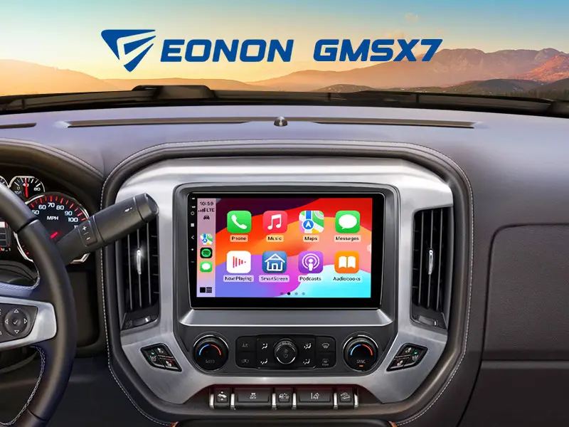 Product Introduction of Eonon Car Stereo for Chevy Silverado GMC Sierra 2014, 2015, 2016, 2017, 2018, Android 14 Head Unit Wired/ Wireless CarPlay Android Auto, 10.1" Car Radio Touch Screen, SWC, Sub, BT, Backup Camera, Dashboard Upgrade - GMSX7 10