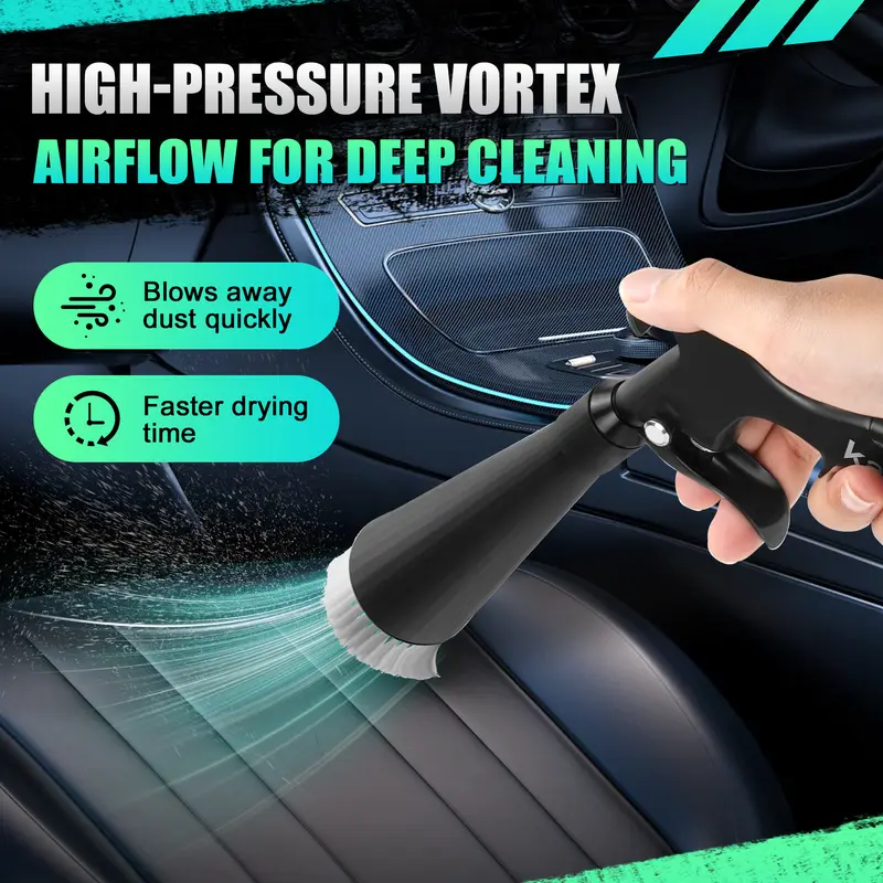 Product Introduction of Kaitnax Air Blow Gun Car Interior Cleaning Gun High Pressure Car Detailing Cleaning Tool with Nozzle and Auto Detailing Dusting Brush for Quickly Blasts Dirt and Dust from Surface Effective Detailed Particles Removal 1